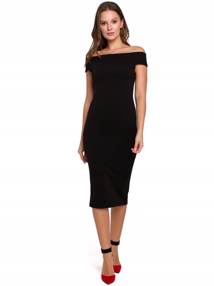 

Eu S K001 Dzianinowa sukienka midi - czarna Eu S