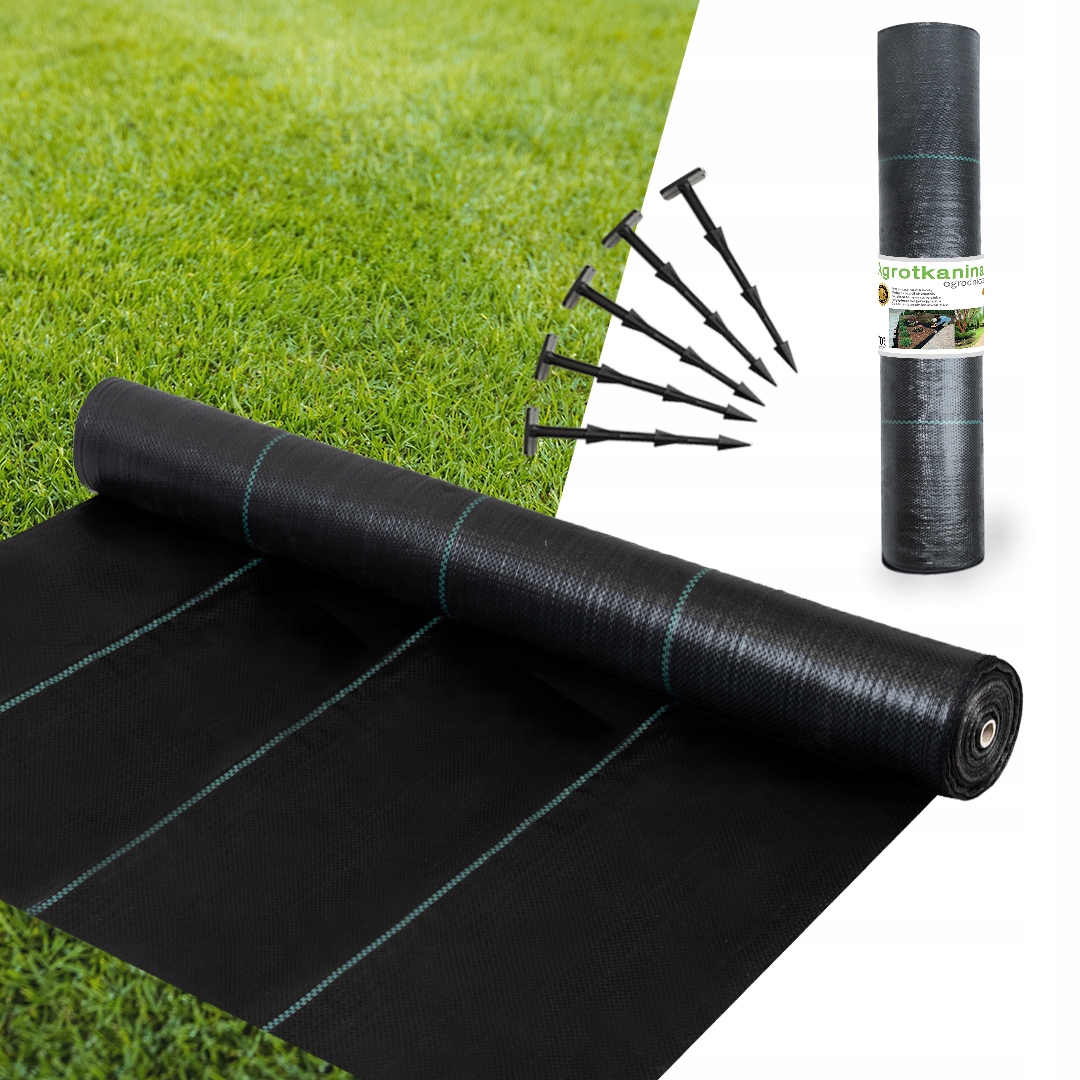 Agrotkanina 90G 1,1x50m Premium Uv Agrotextilie Černá Podložka kotvy