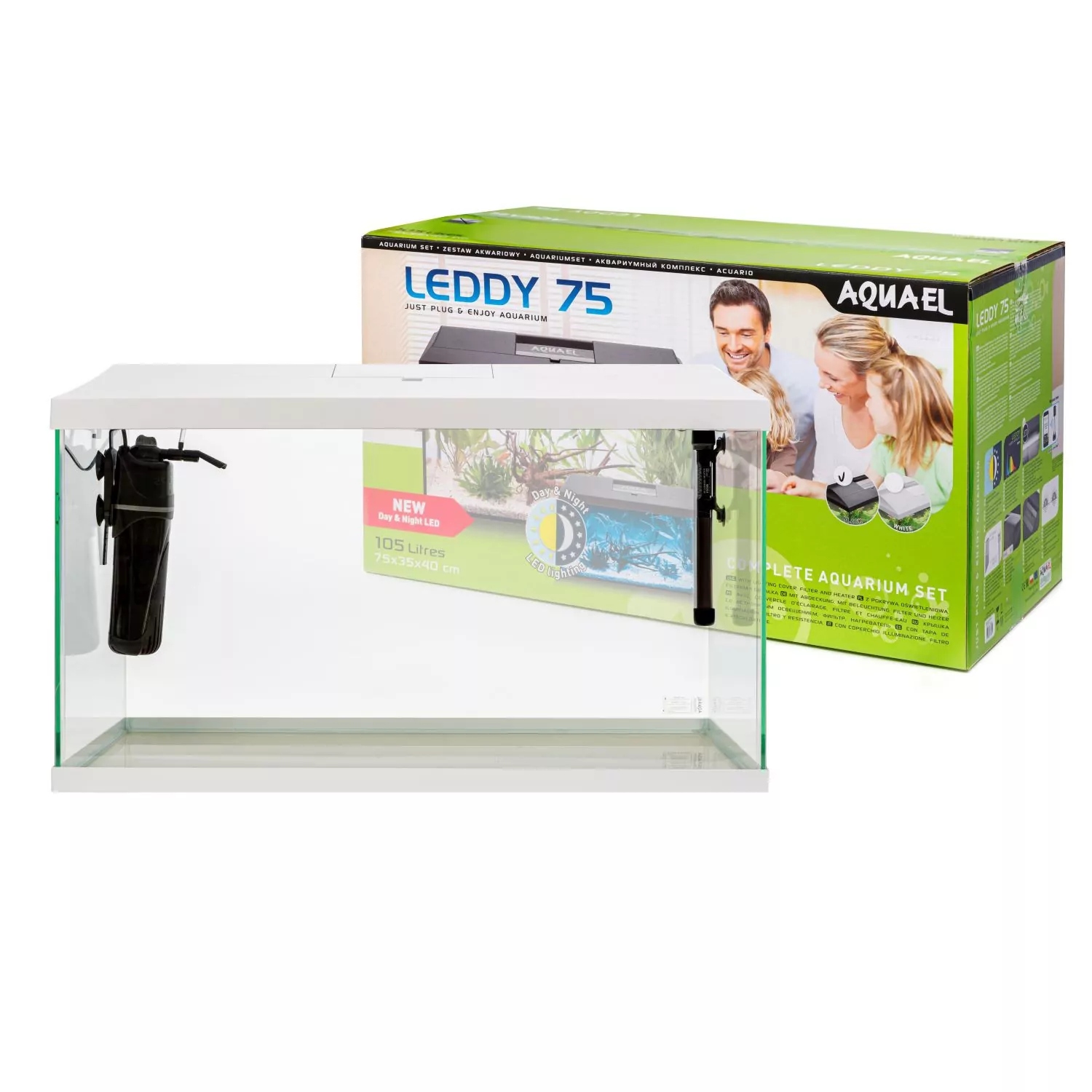 Aquael Zestaw Leddy Plus 75 D&n Biały 2.0