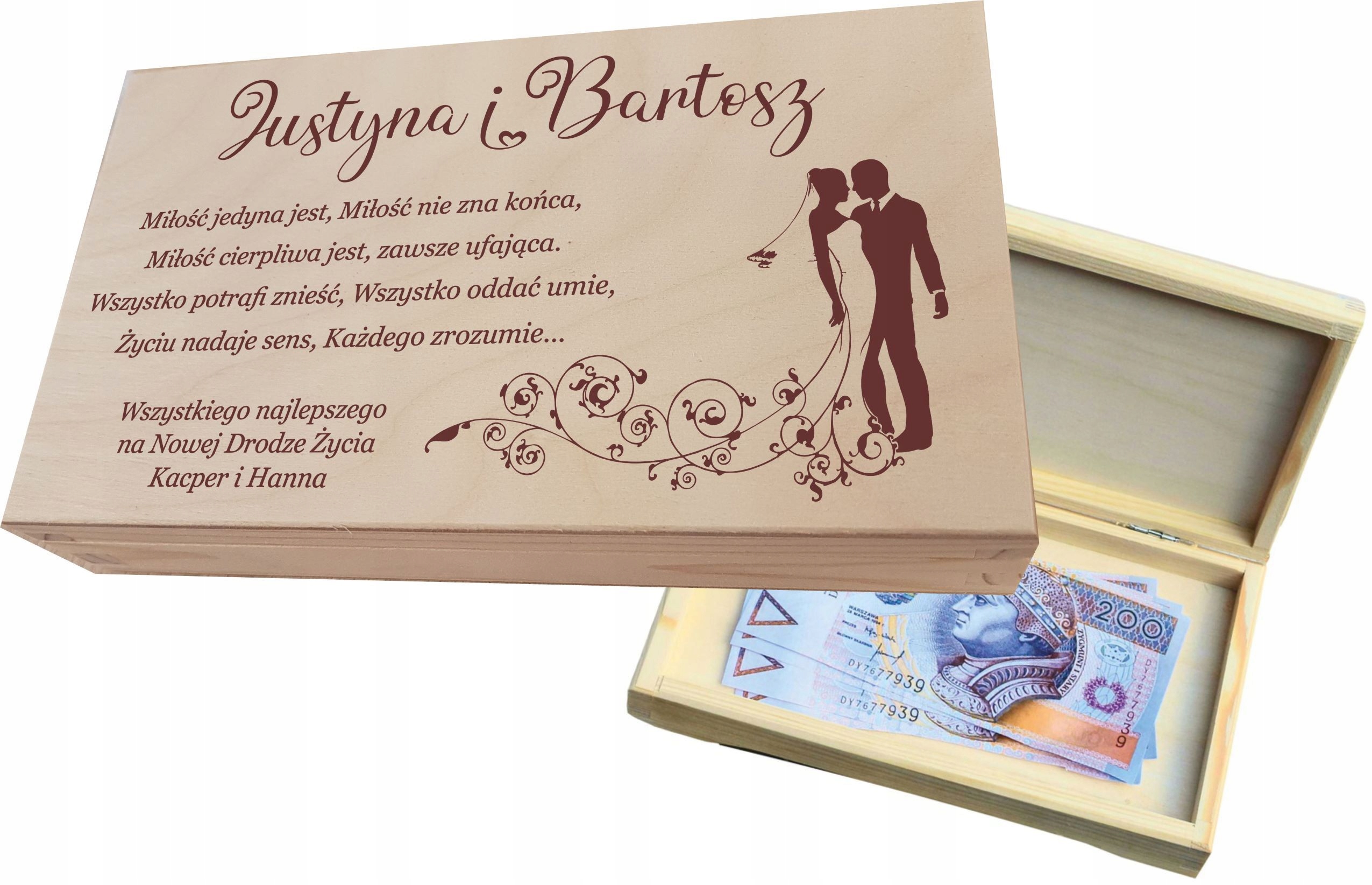 

Pudełko na pieniądze pamiątka Ślub Para Młoda