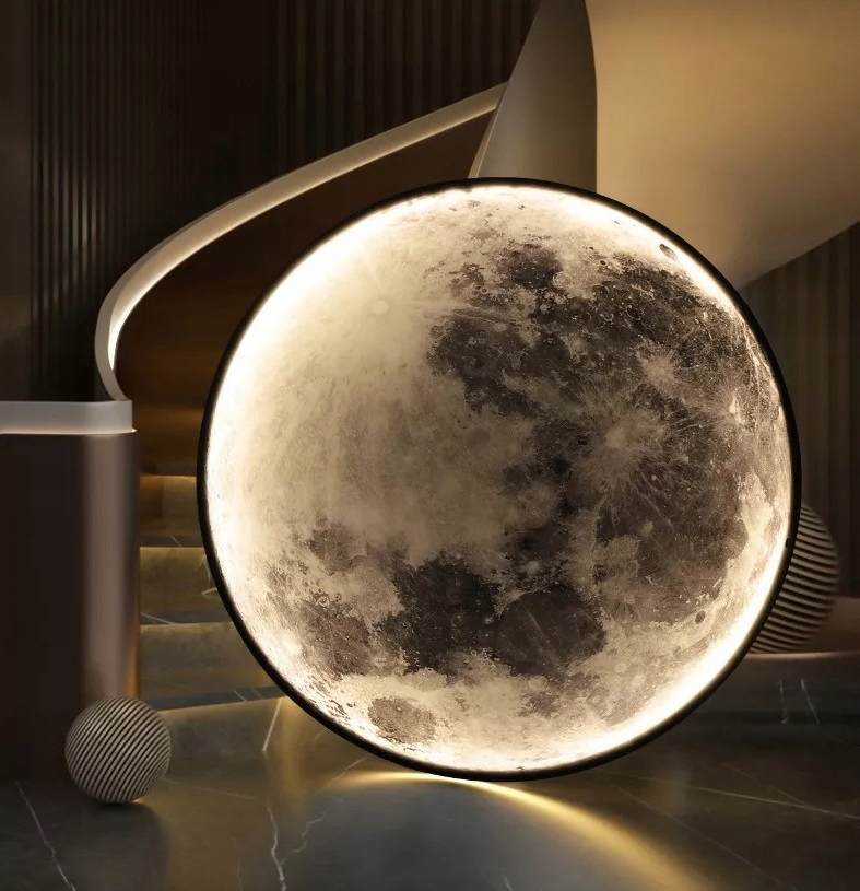 Plafon Lampa Led Księżyc 40 cm - MOON 3D - pilot Kolor inny