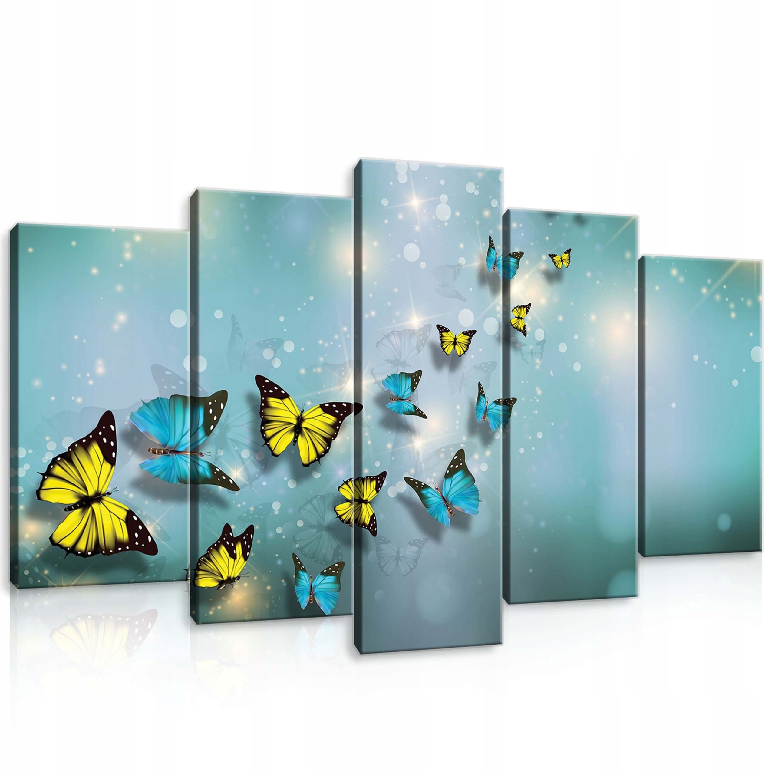 Obraz 100x60 Motýli let lehkost jas tyrkysové pozadí příroda umění