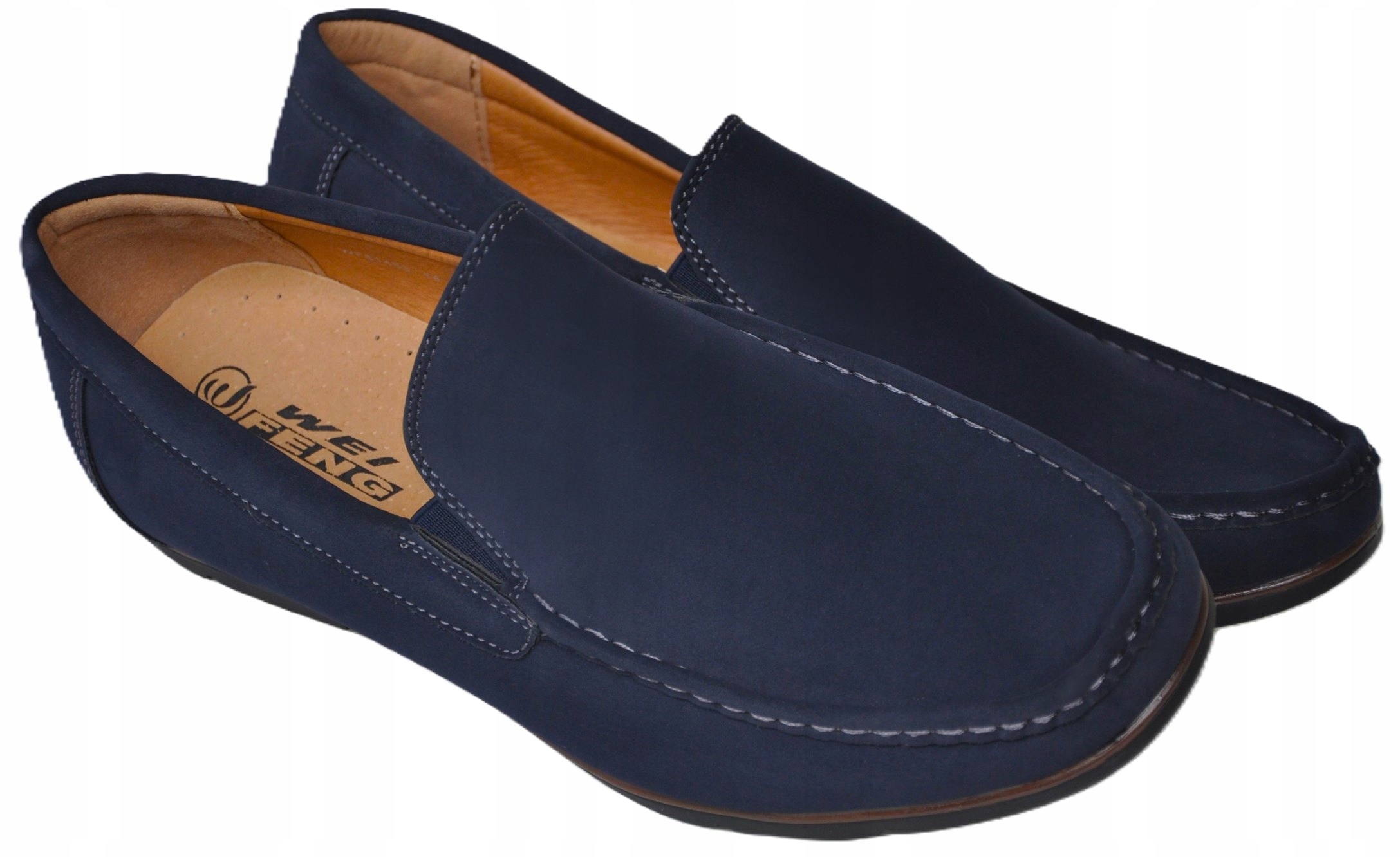 Półbuty Eleganckie wygodne Mokasyny granat wizytowe (41 42 43 45 46) r 44 Marka inna