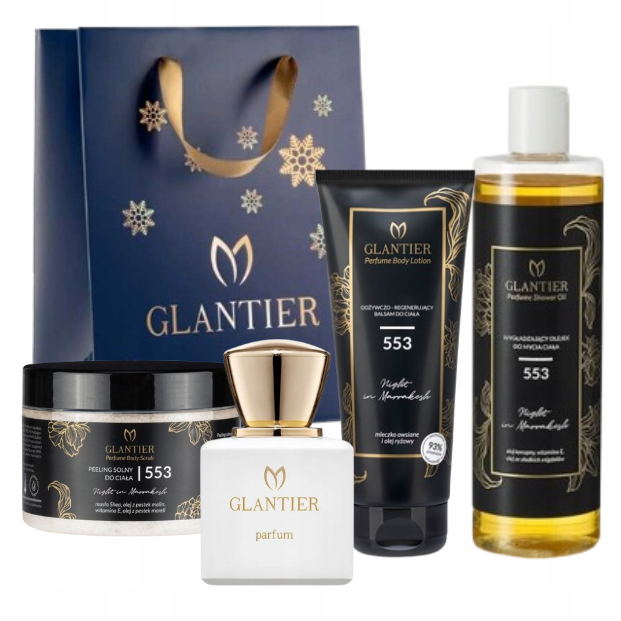 Dárková Sada Glantier 553 Exclusive Parfém & Peeling & Olej & Balzám
