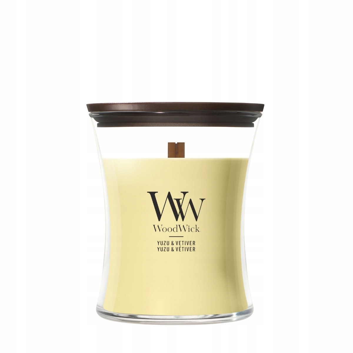 WoodWick Yuzu & Vetiver střední vonná svíčka 275 g