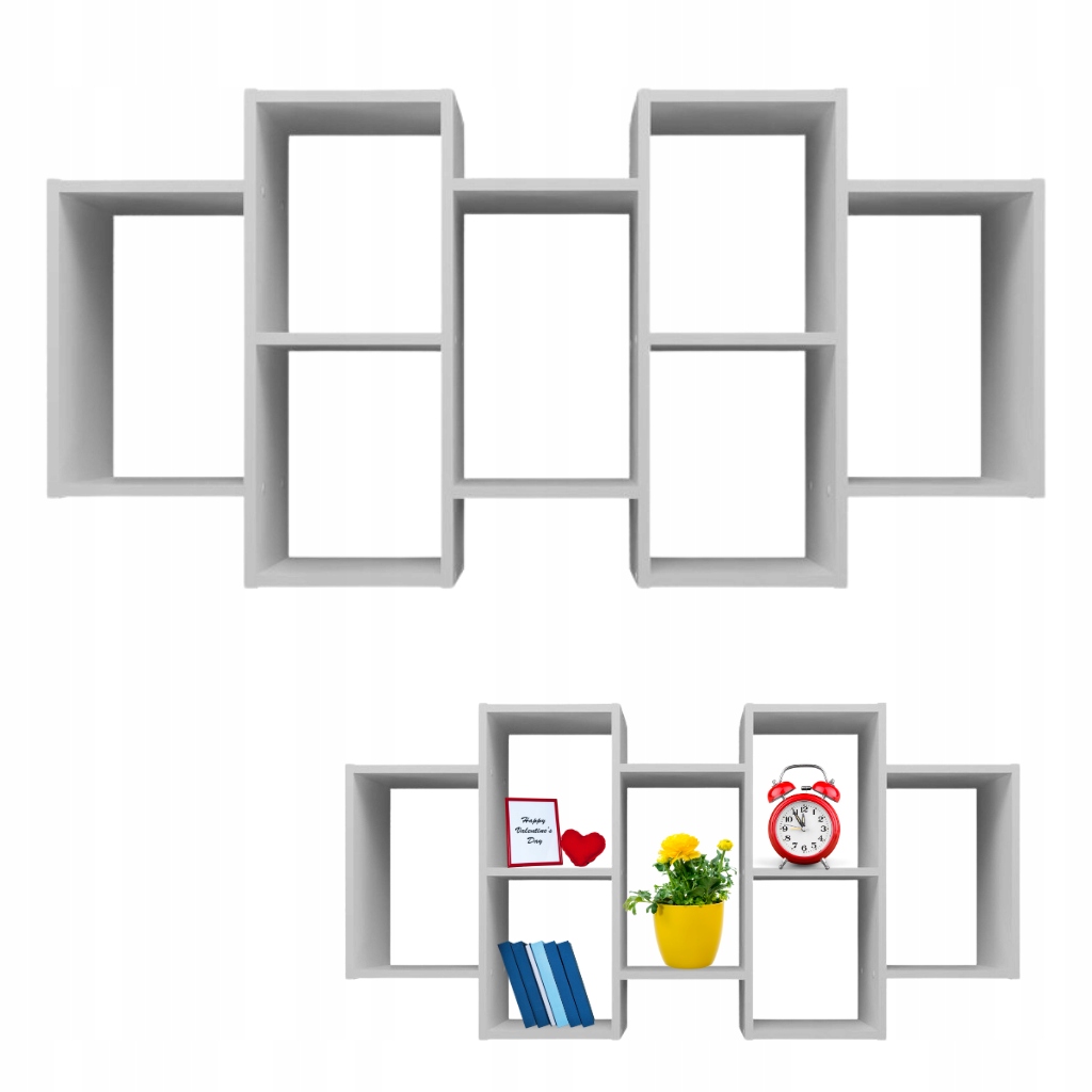 REGAŁ WISZĄCY PÓŁKA ŚCIENNA MODUŁOWA DO SALONU SYPIALNI 130CM BIAŁY MAT