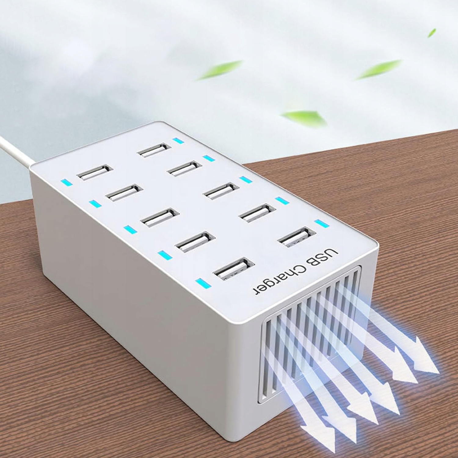 ŁADOWARKA ŚCIENNA USB, WIELOPORTOWA, PRZENOŚNA ŁADOWARKA, 10 PORTÓW 50W Marka Inna