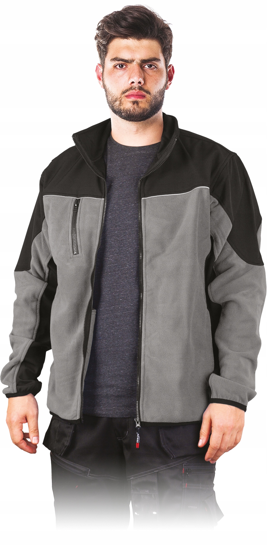 Pánská mikina Fleecová Softshell Větruodolná Polar-shell šedo-černá M