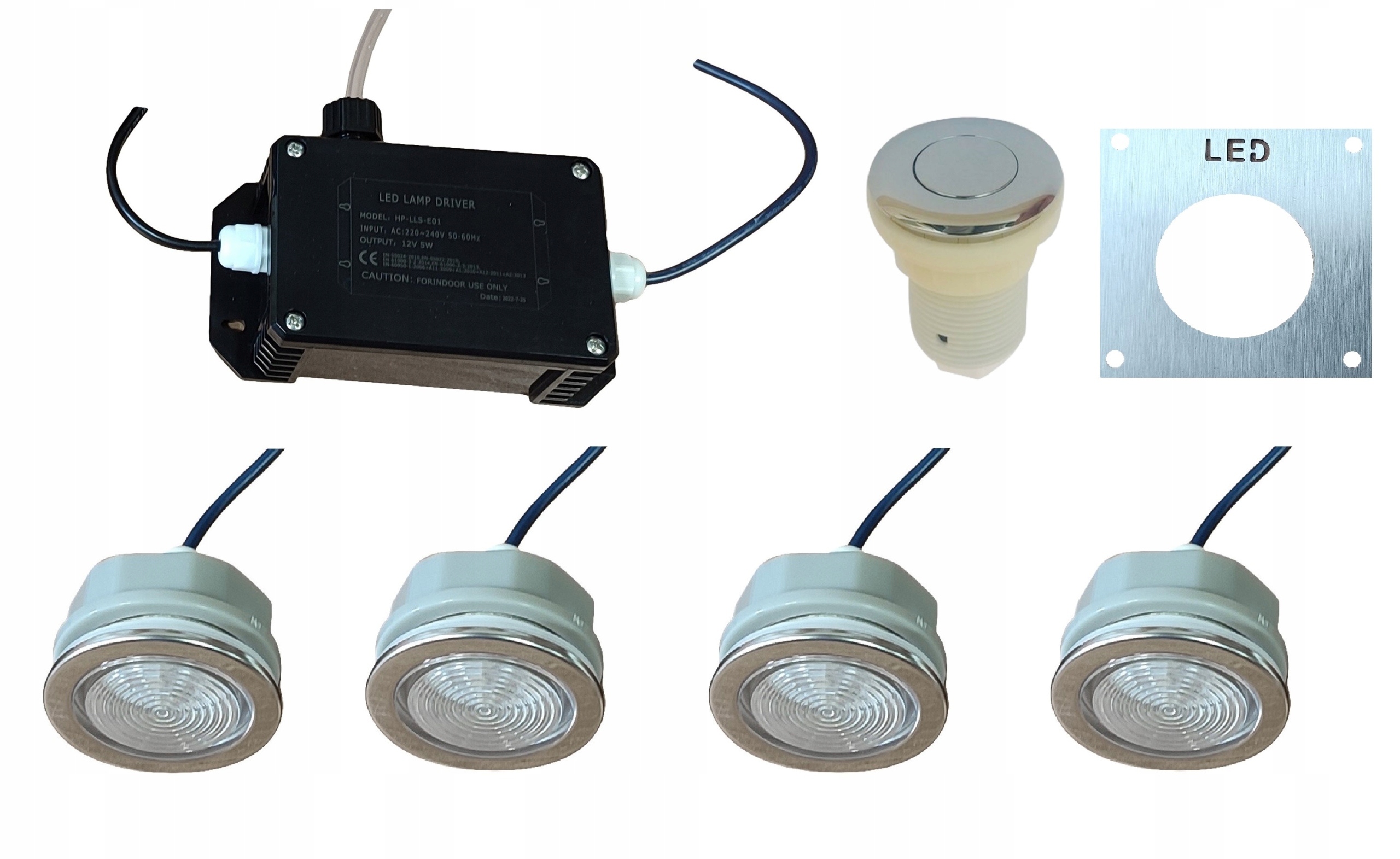 4 x Led svetlá Viacfarebné osvetlenie vírivky a vírivky, ovládač