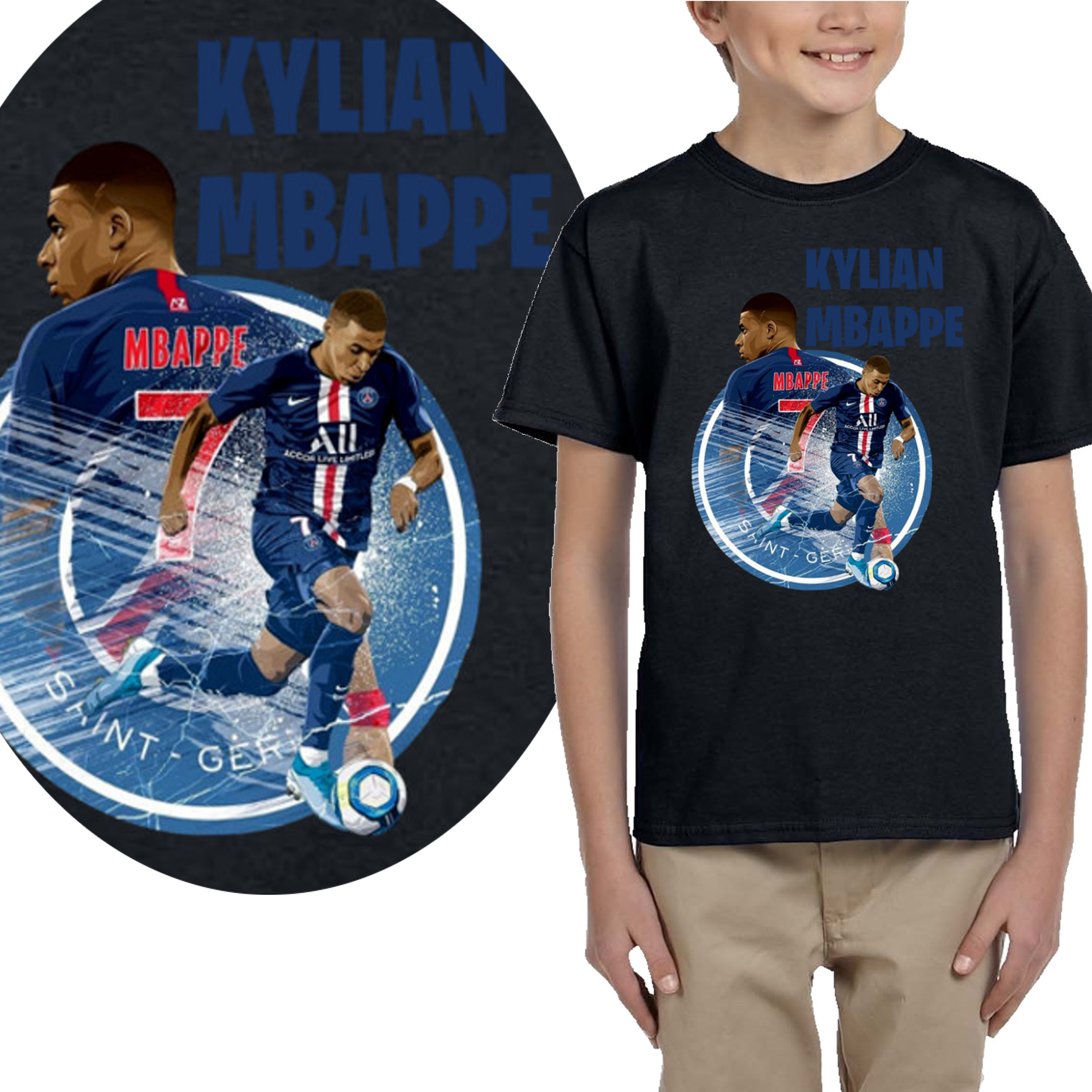 

3179 Koszulka Kylian Mbappe Francja Psg 140 Czarna