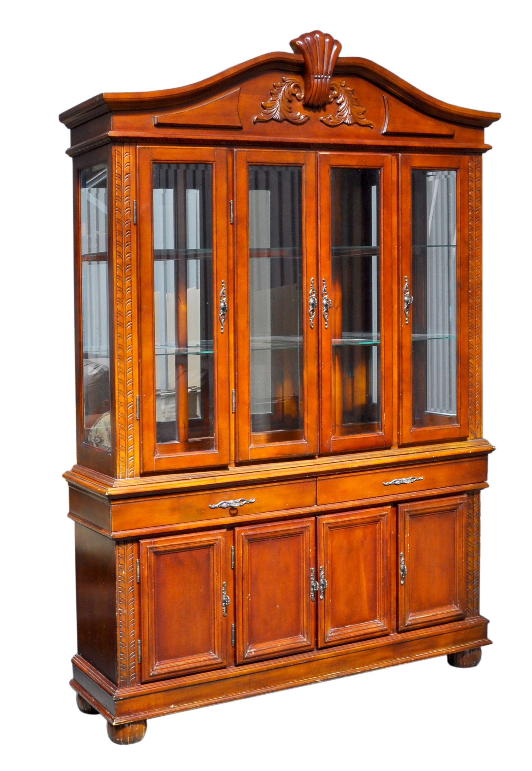 Witryna Kredens Serwantka Przeszklona do Salonu Drewno Mahoń Kod producenta MEB-K06A