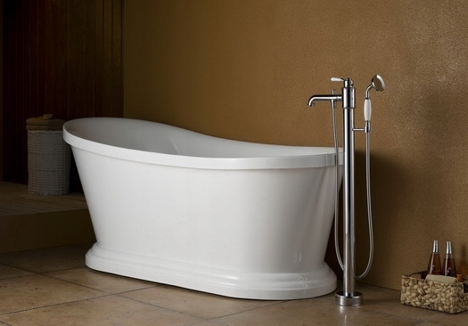 Voľne Stojaca Retro Podlahová Vaňová Batéria, Chróm