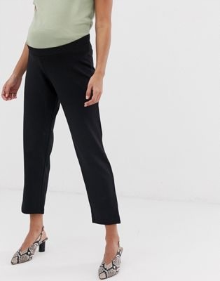 MATERNITY CZARNE SPODNIE MATERIAŁOWE M 1VAH