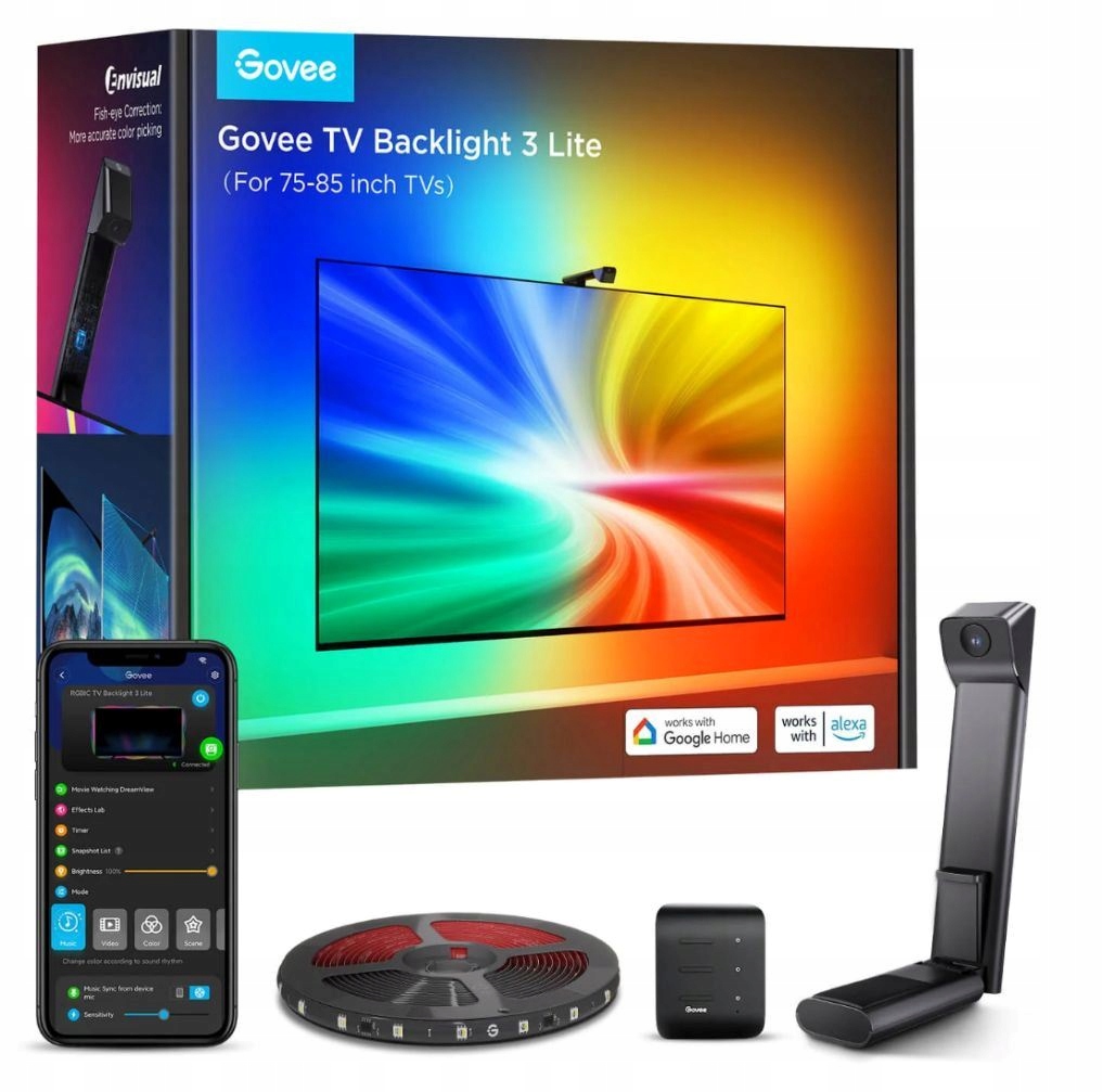 Govee Tv Backlight 3 Lite Tv 75-85" Smart Led podsvícení Rgbic H60993D2