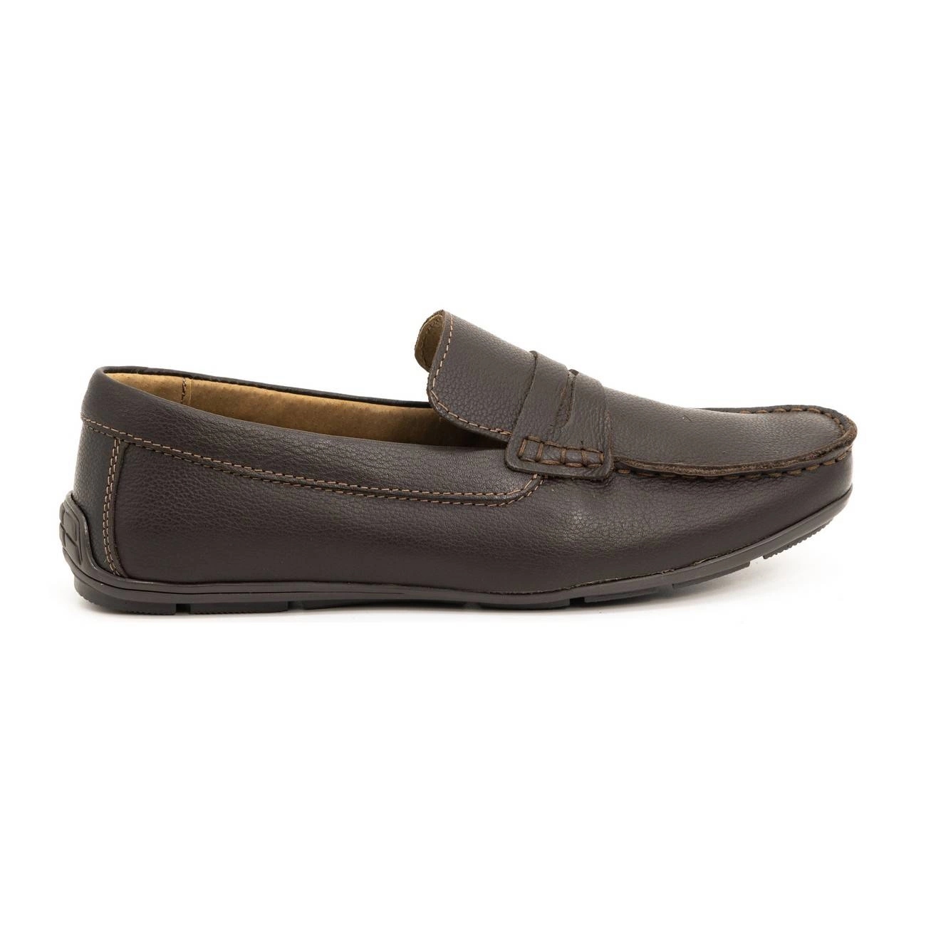 Pánské mokasíny z přírodní lícové kůže 894MA hnědé slip on 41