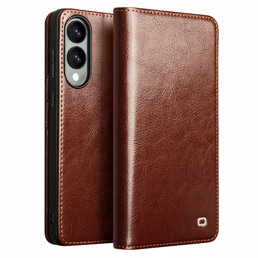 Kožené Flipové pouzdro pro Galaxy S25 Edge, Qialino Leather Wallet, Kryt