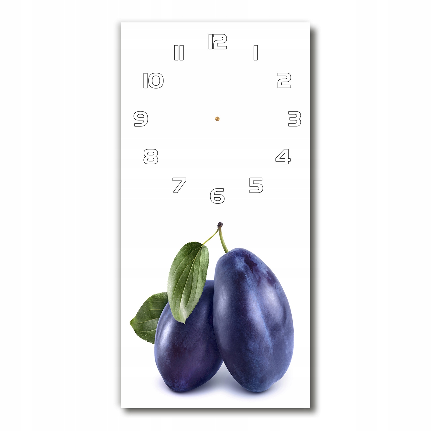 

Piękny szklany zegar ścienny Śliwki 30x60 pionowy