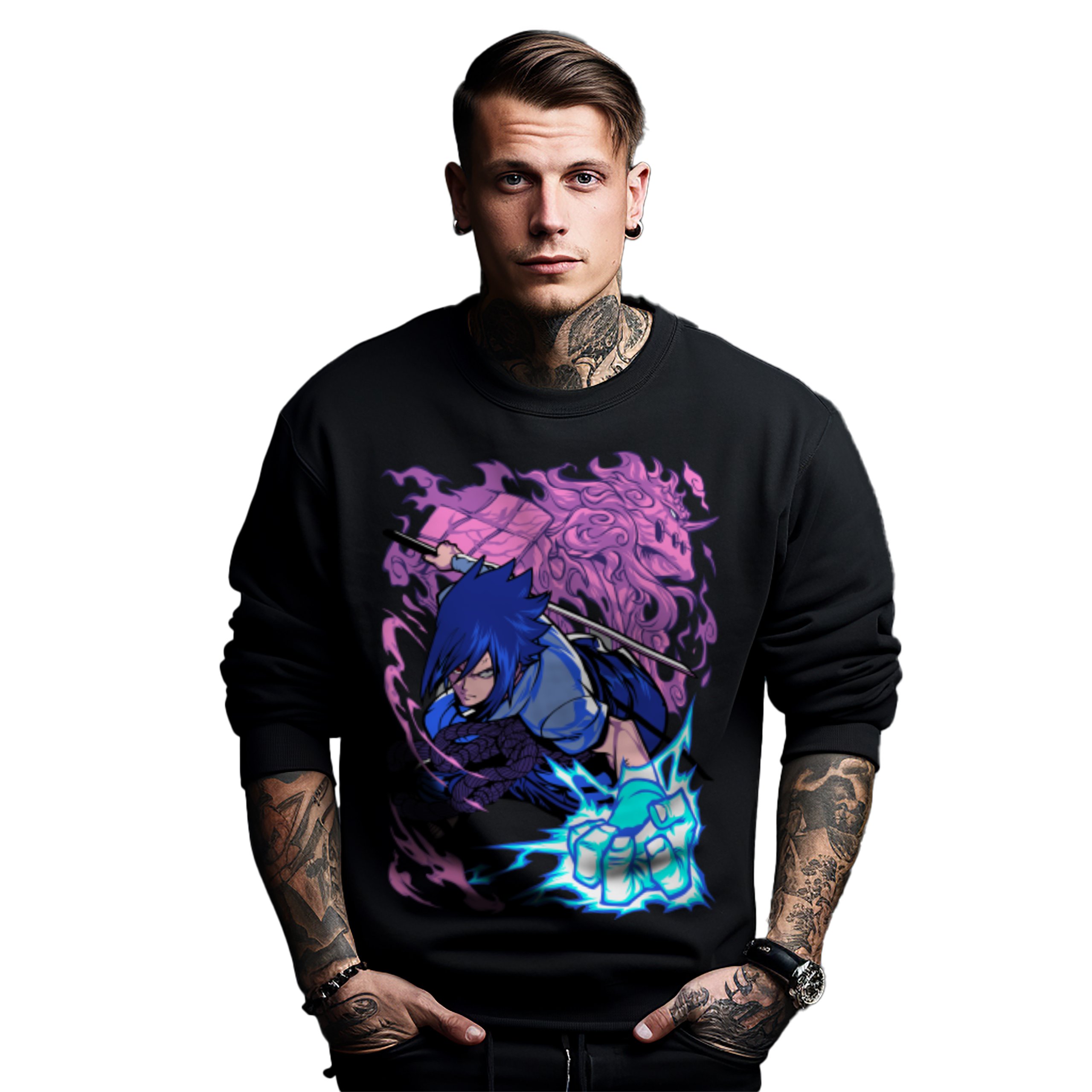 Mikina s potiskem Anime Lightning Fighter