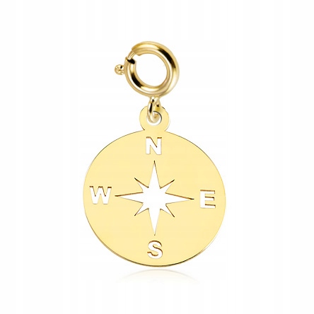 Zlaté přívěsky na náramek Růže větrů Ryzost 585