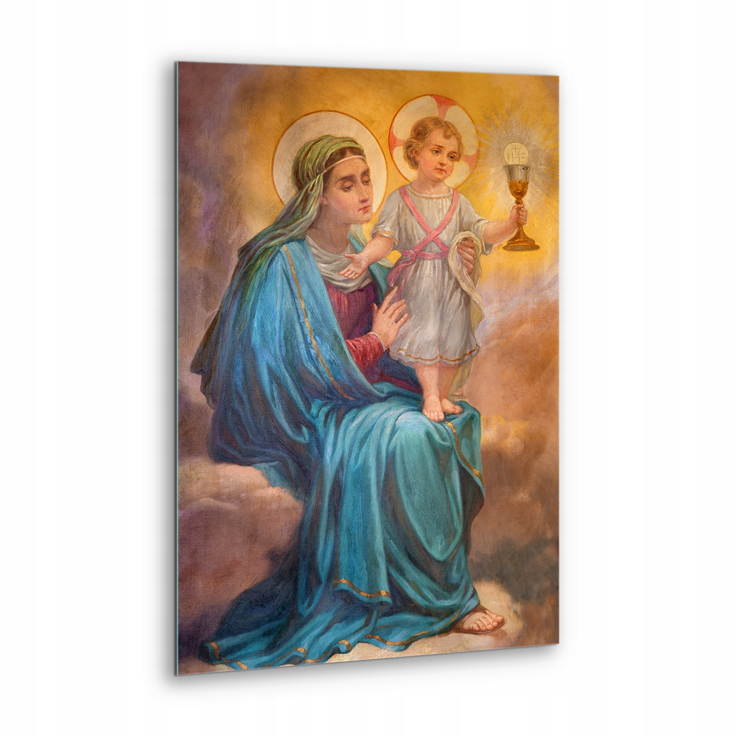 Obraz na skle dárek Marie s Ježíškem