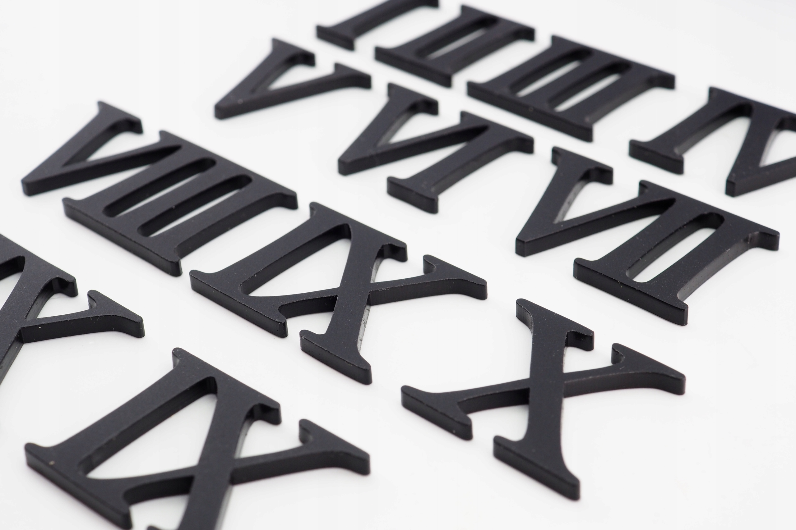 Cyfry rzymskie do zegara ściennego - kolor czarny mat 4cm Rodzaj inny