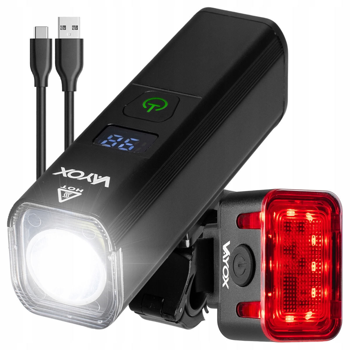 Sada Předního A Zadního Led Bateriového Světla Na Kolo Vayox