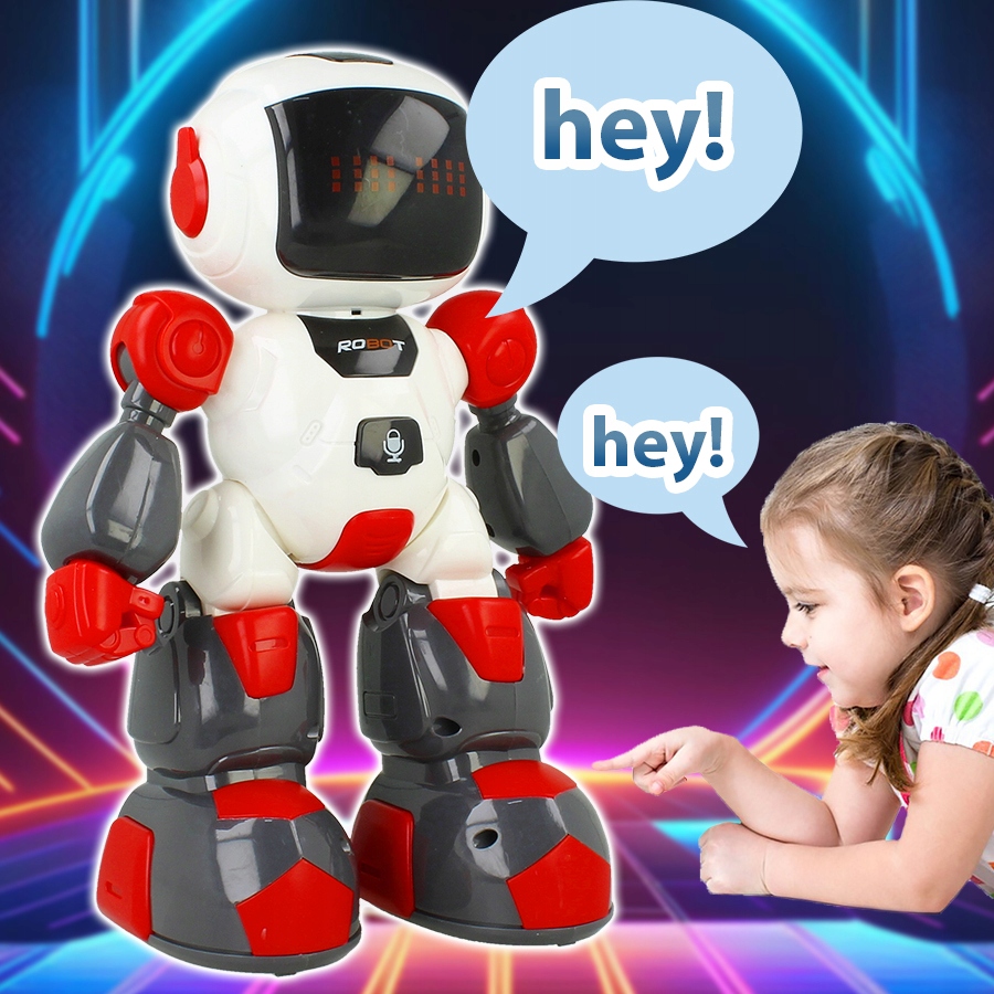 ZDZDALNIE STEROWANY ROBOT NA PILOTA RC DŹWIĘK ŚWIATŁA NAGRYWANIE INTERAKTYW Materiał plastik