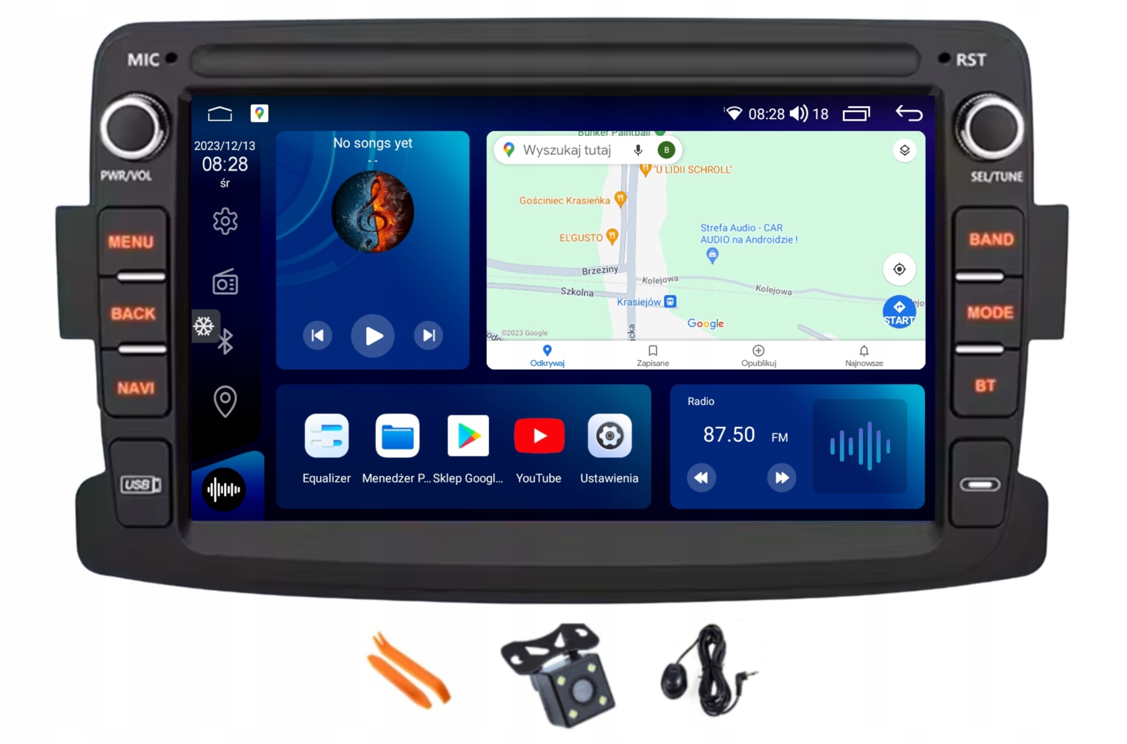 Rádio Android Gps Carplay 256GB Dacia Logan 2 Dokker 1 Duster 1 Sandero 2