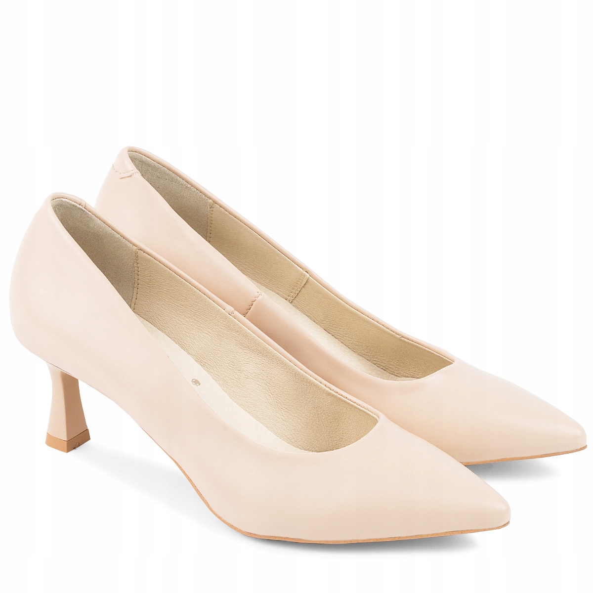 

Brilu Szpilki Na Średnim Obcasie Licowe Beżowe 41