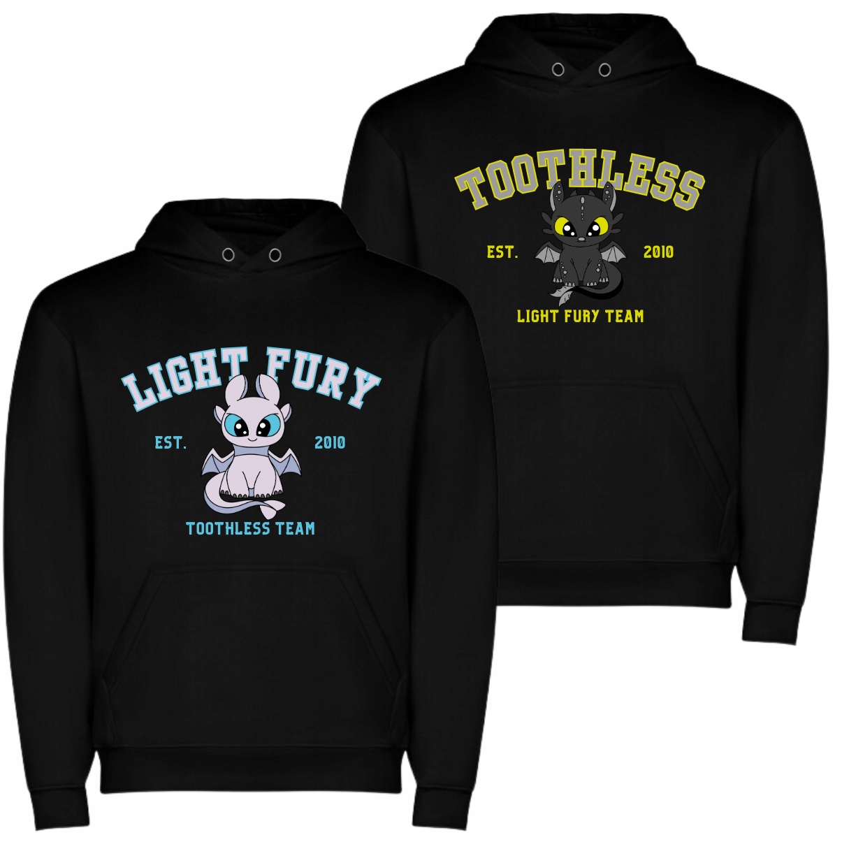 2 Mikiny Pro Páry Štědrých Žen, Bílá Zuřivost, Draci Pro Zamilované, Toothless