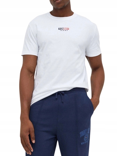 Tommy Jeans Regular Fit Pánské tričko bílé, Velikost XXL