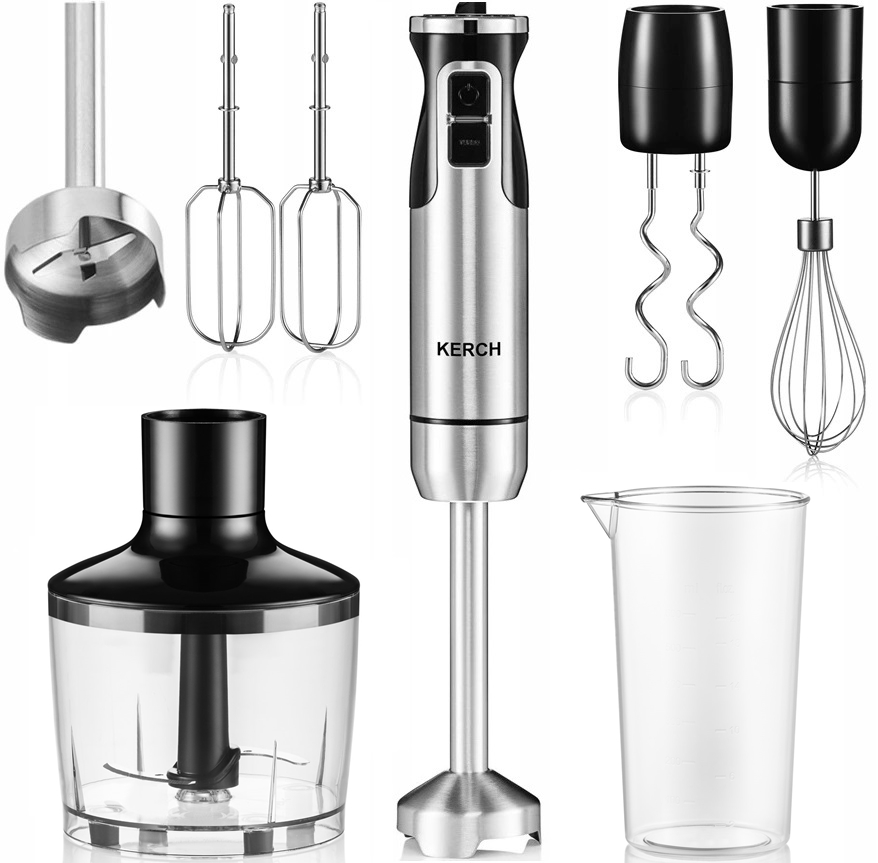 Blender Ręczny Kerch Quick 1800W Turbo 8 Prędkości Akcesoria