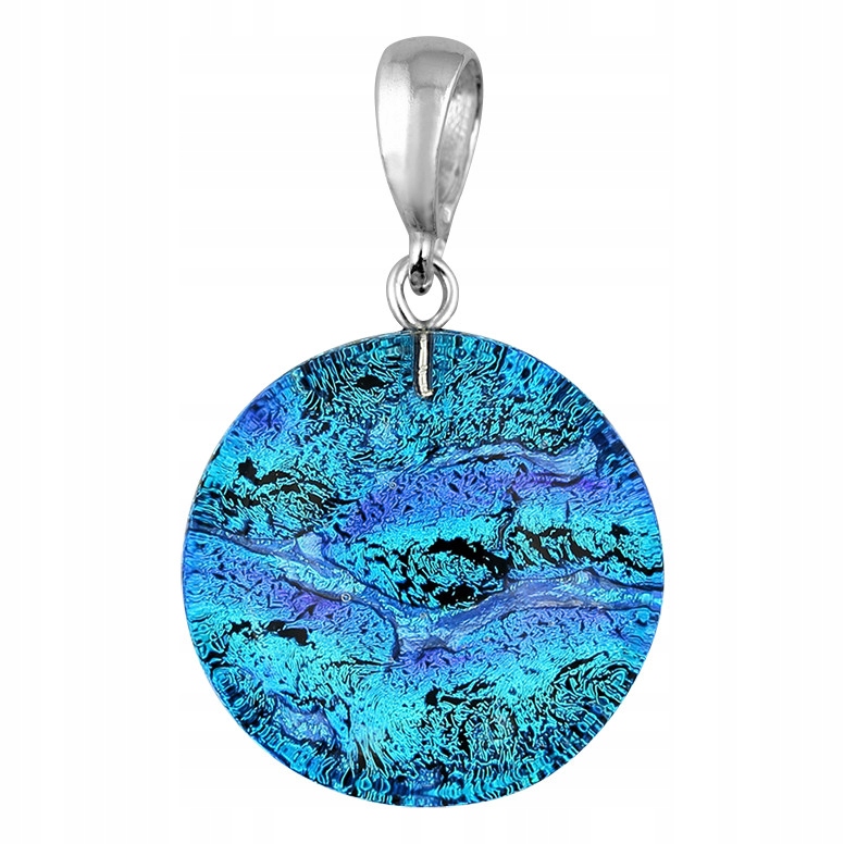 Dámský modrý přívěsek Harf sklo murano kolečko