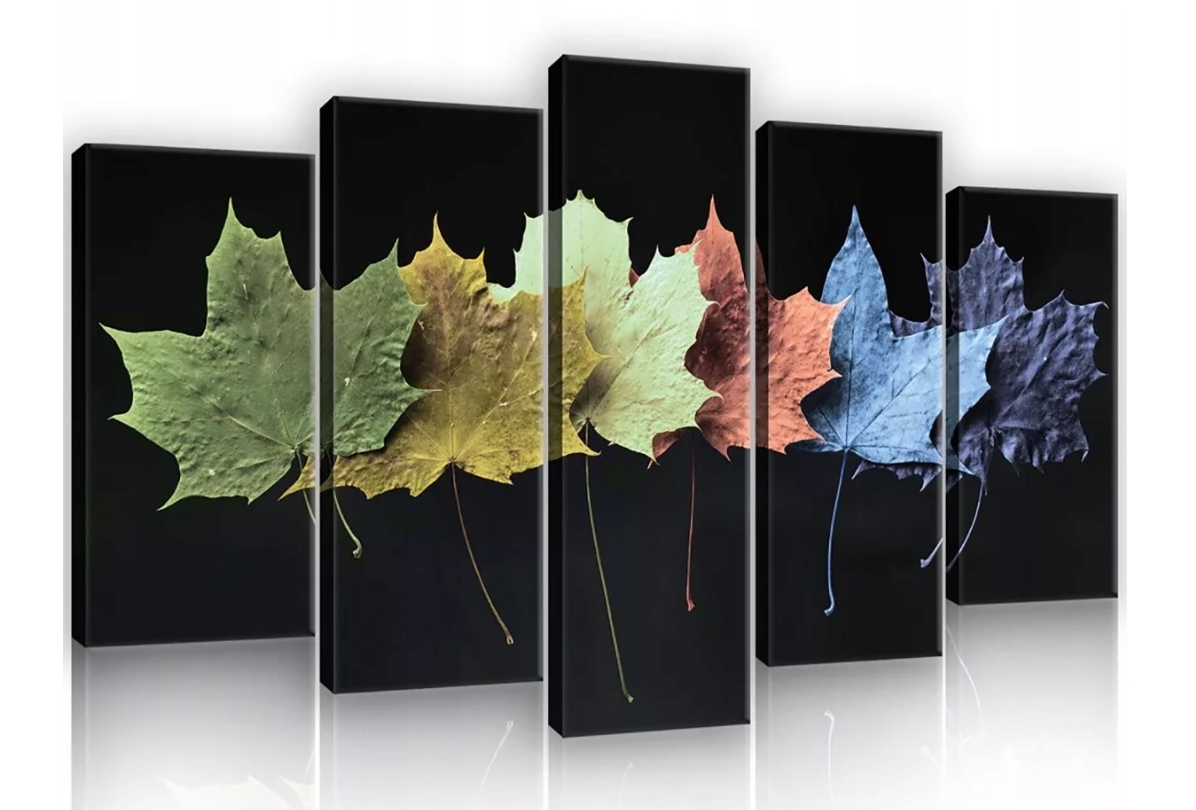 Obraz 100x60 modulární polyptych javorové listy podzim minimalismus abstrakce