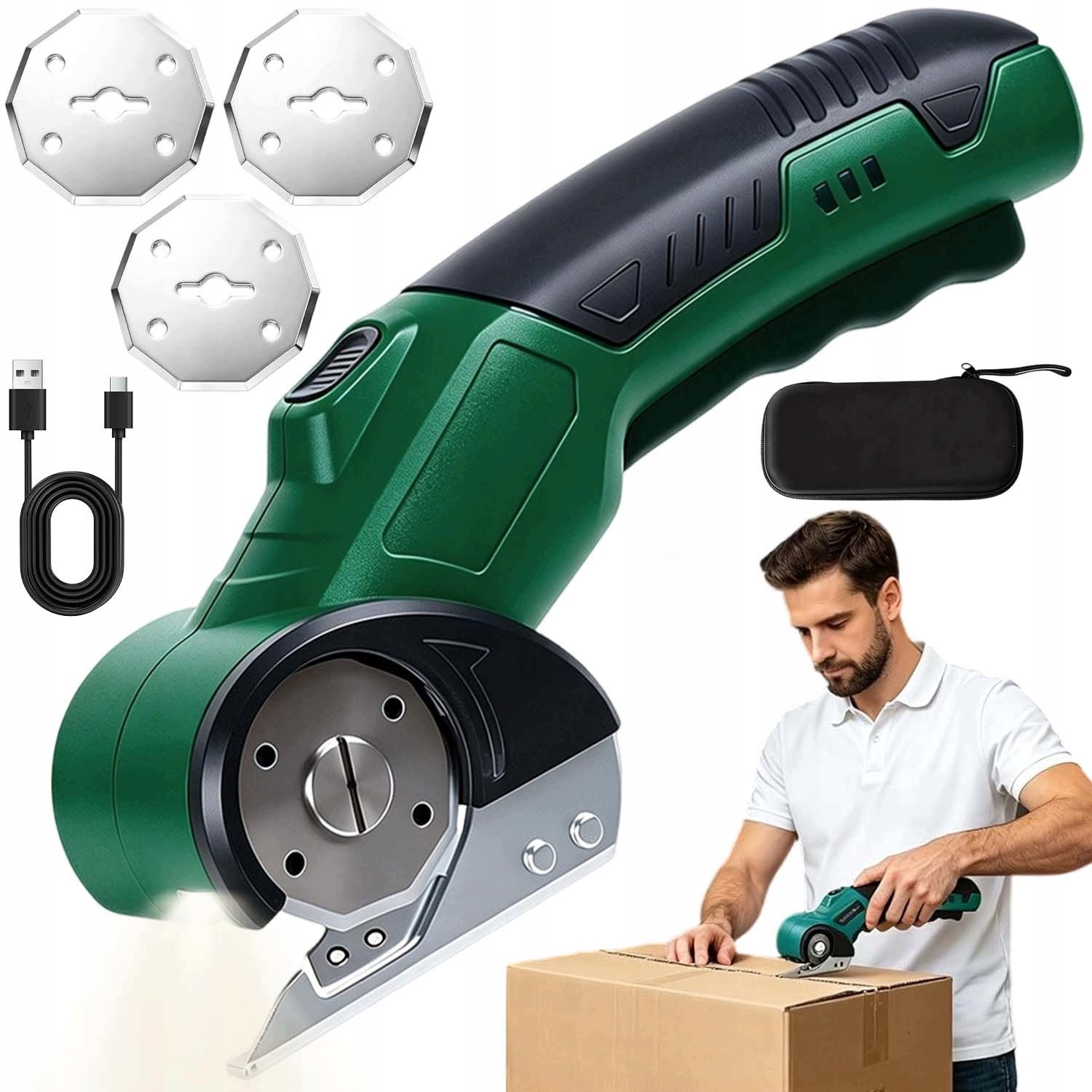 Elektrický Akumulátorový Stroj Na Řezání Tkanin S Led Světlem Tichý Kufr