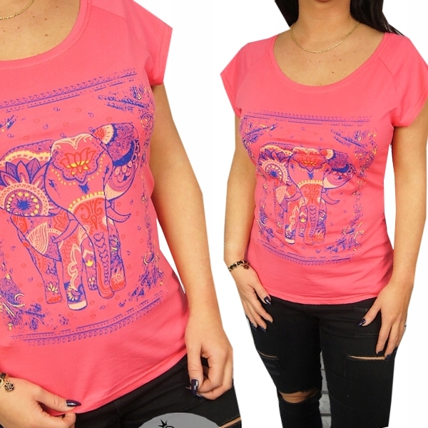 

Modna Bluzka Lekki T-shirt Słoń Casual! L/XL