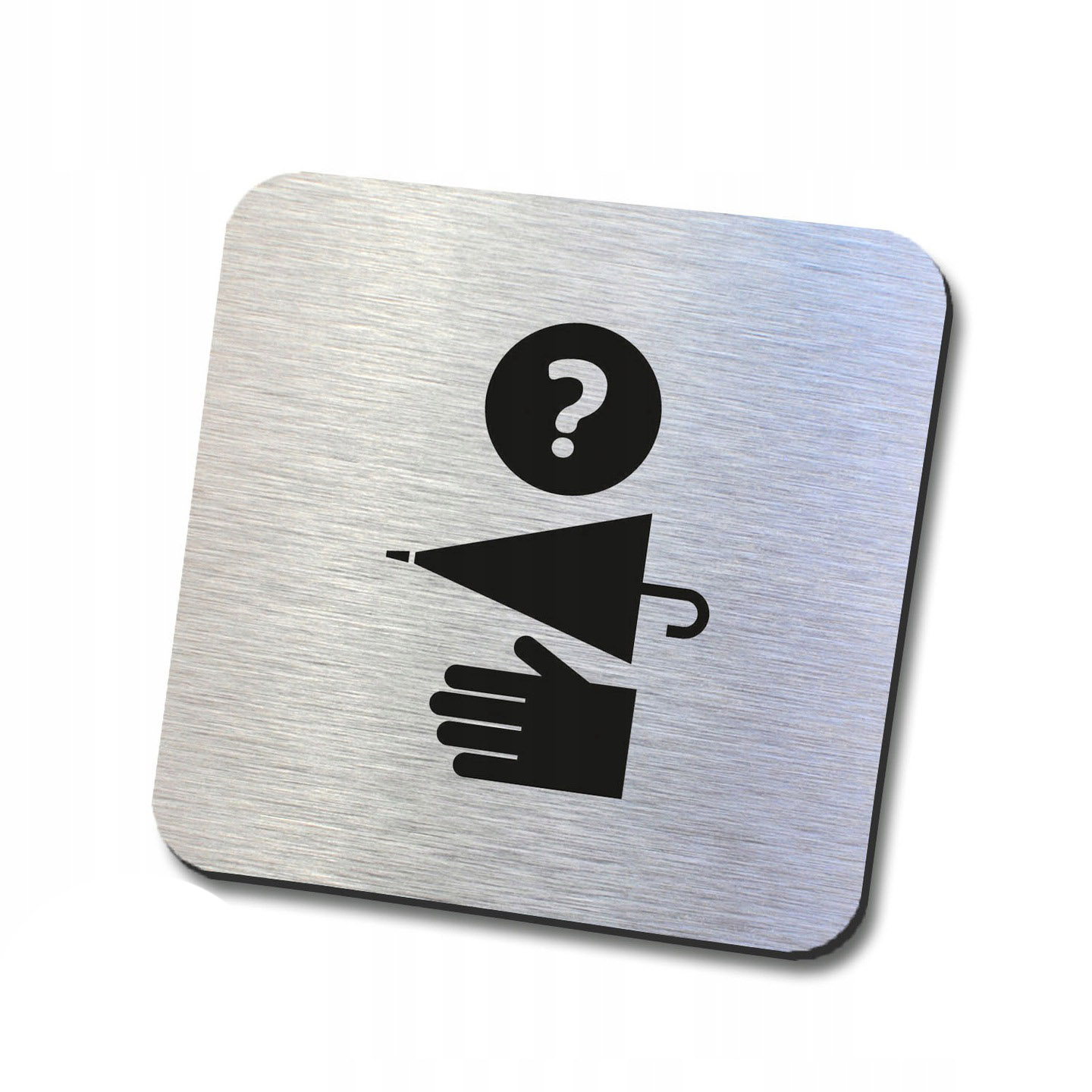 Srebrna tabliczka informacyjna sztućce 10x10 cm Rodzaj tablicy grawerowane