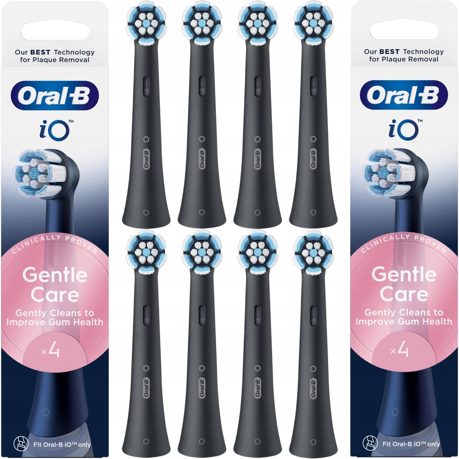 8x Końcówka Do Szczoteczki Elektrycznej Oral-b iO Gentle Care Black