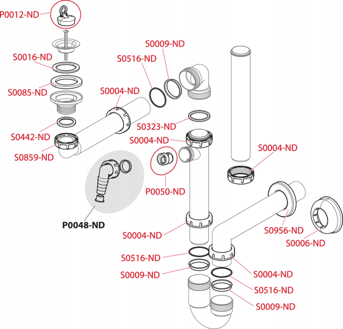 Małogabarytowy półsyfon umywalkowy DN40 A434 Kod producenta 8595580503086
