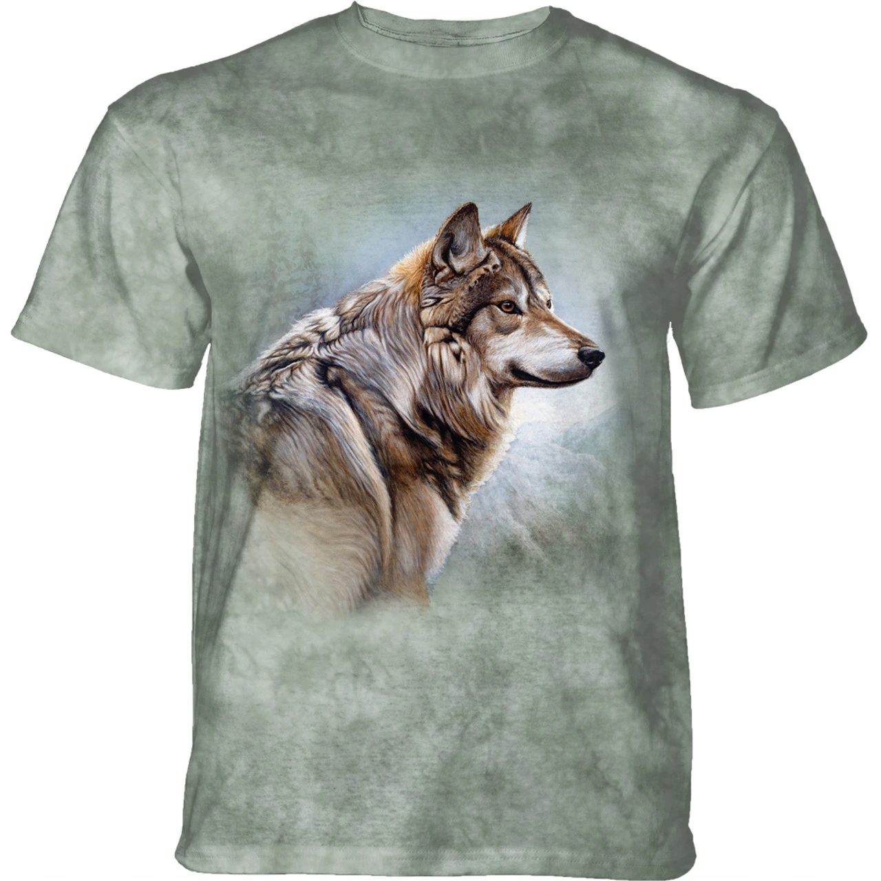 Pánske batikované tričko The Mountain King of the hill Wolf zelená XXL