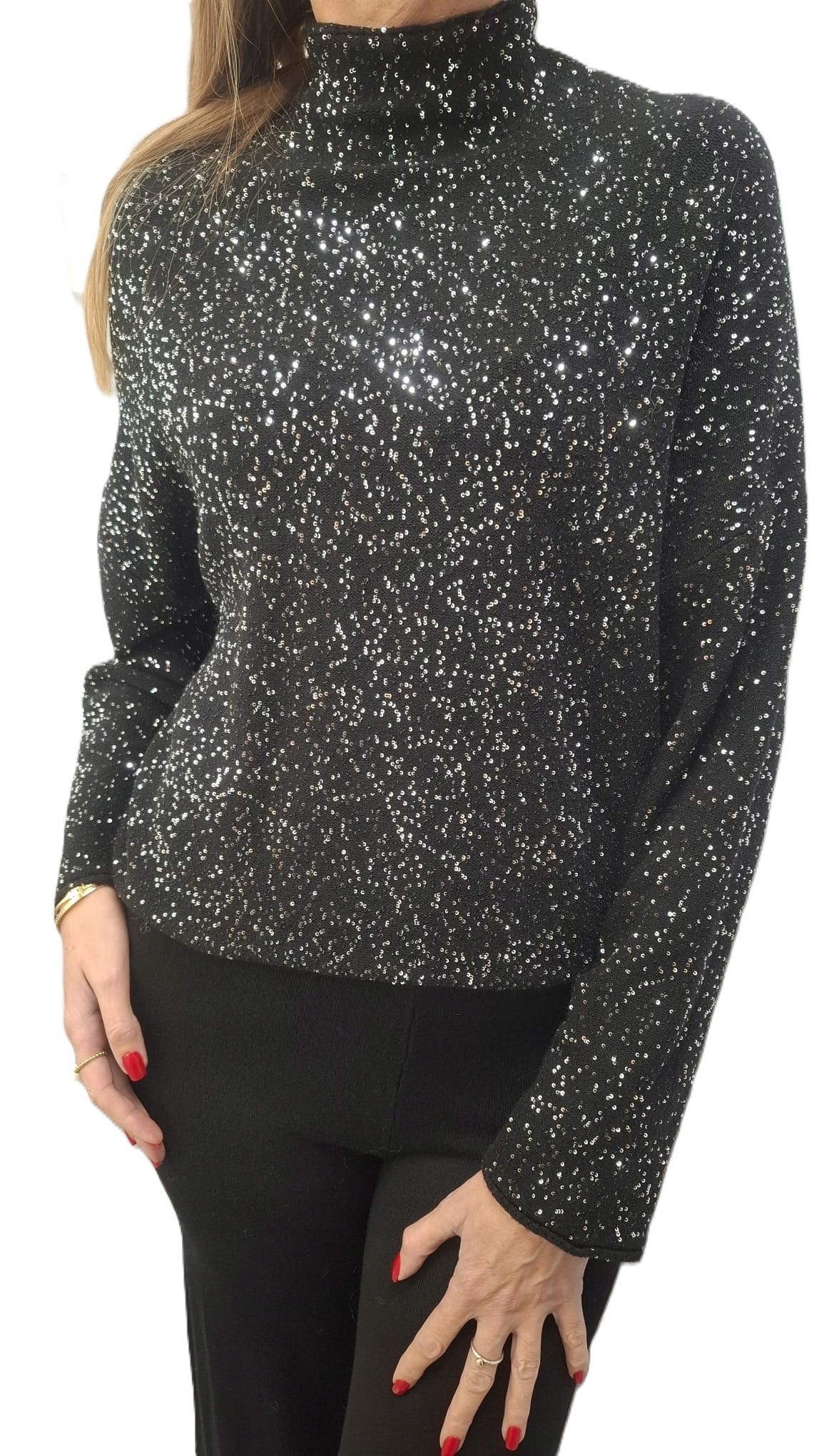 Lemonada Pologolfový svetr s flitry Černý Uni