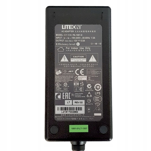 

Zasilacz impulsowy 12V 5A wtyk 5.5/2.5 Liteon