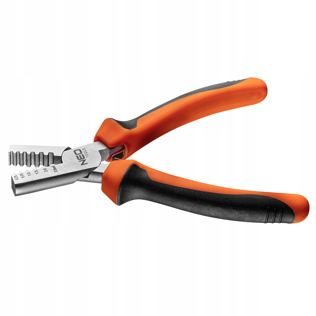 Szczypce do zaciskania końcówek 0.25-2.5 mm2 (15-9 Awg), 140 mm
