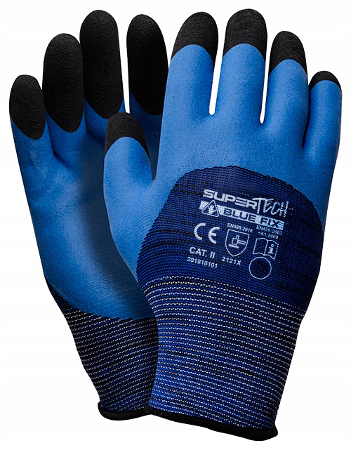 RĘKAWICE RĘKAWICZKI SUPERTECH BLUE FIX PIANKA LATEX FOAM MOCNE MIĘKKIE 8