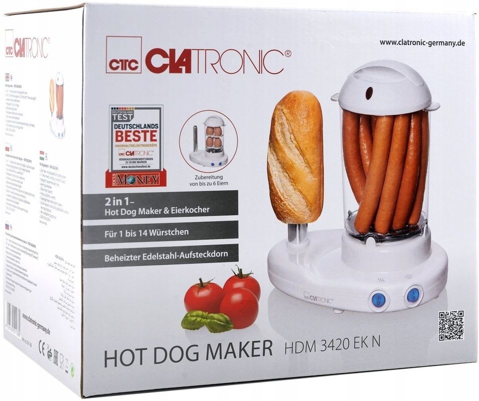 2w1 ROLLER GRILL URZĄDZENIE OPIEKACZ PARÓWEK HOT DOG DOGÓW JAJOWAR 6 JAJEK Maksymalna liczba kiełbasek 14