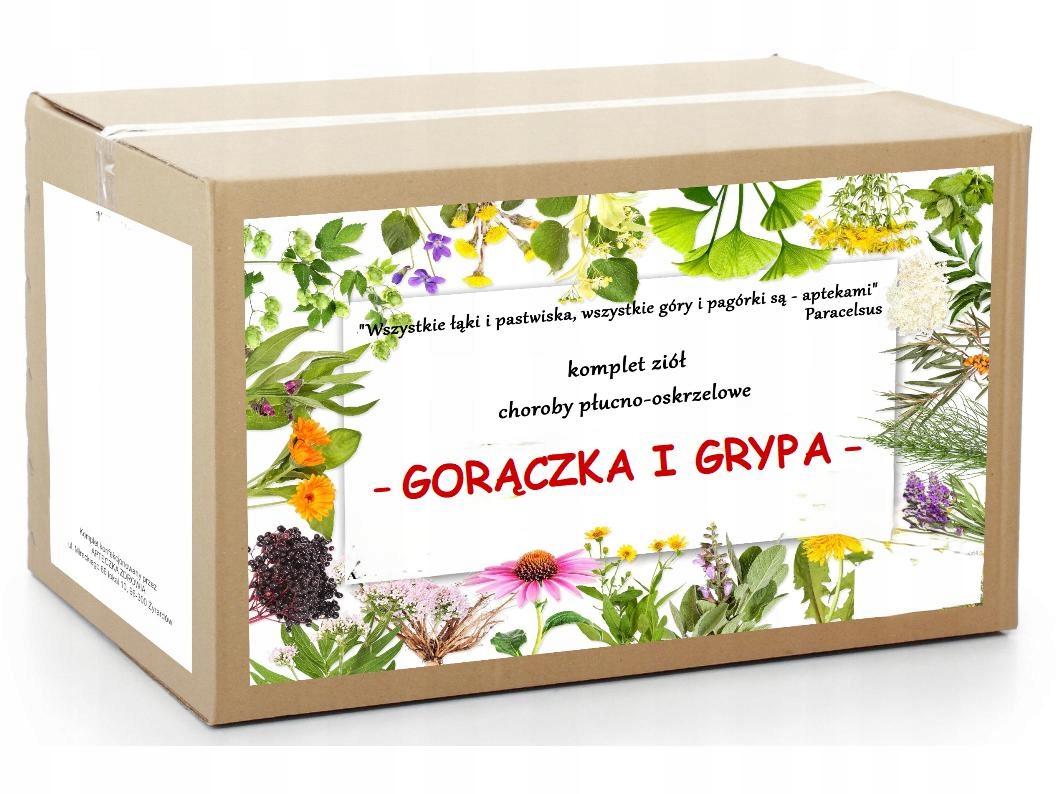 Gorączka i Grypa komplet ziół 450 g tradycyjna receptura franciszkańska