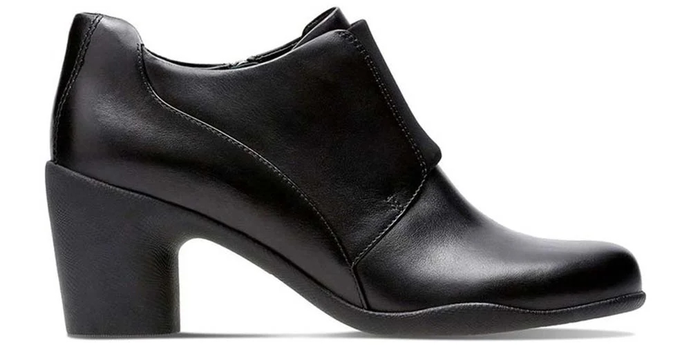 Clarks Dámské kotníkové boty Un Rosa Zip, sloupek velikost 40 černé, kožené