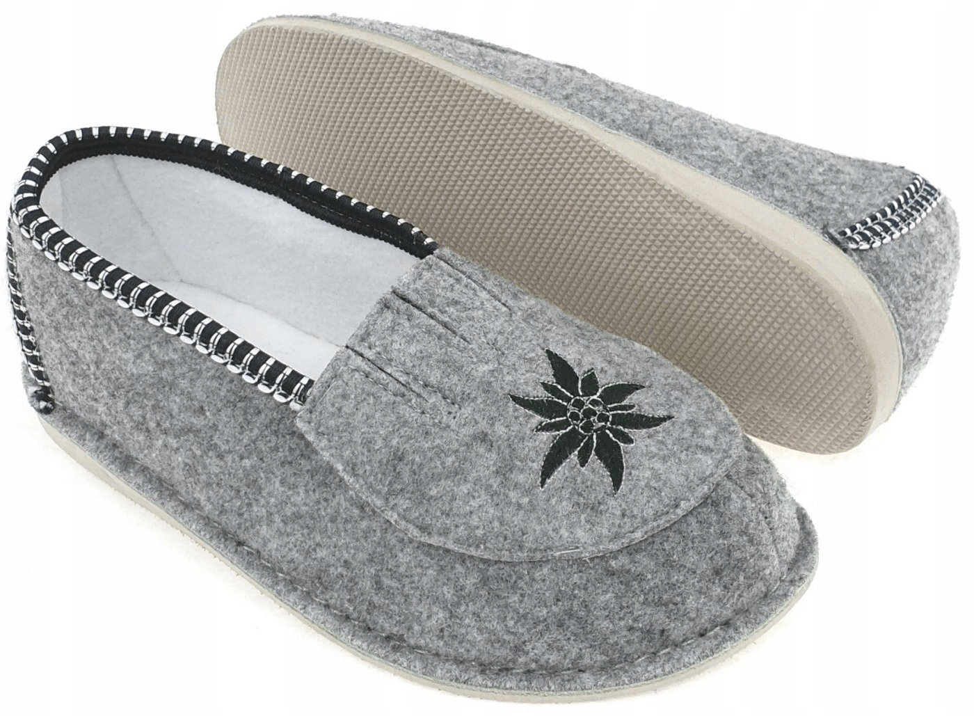 Kapcie Bambosze Filcowe Haft Pantofle Damskie *41* Długość wkładki 27 cm