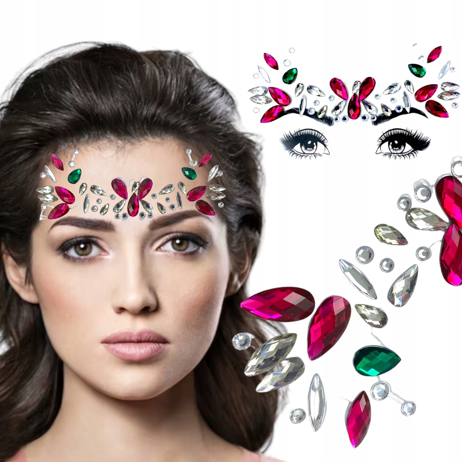 MASKA KRYSZTAŁKI cyrkonie NA TWARZ MAKEUP