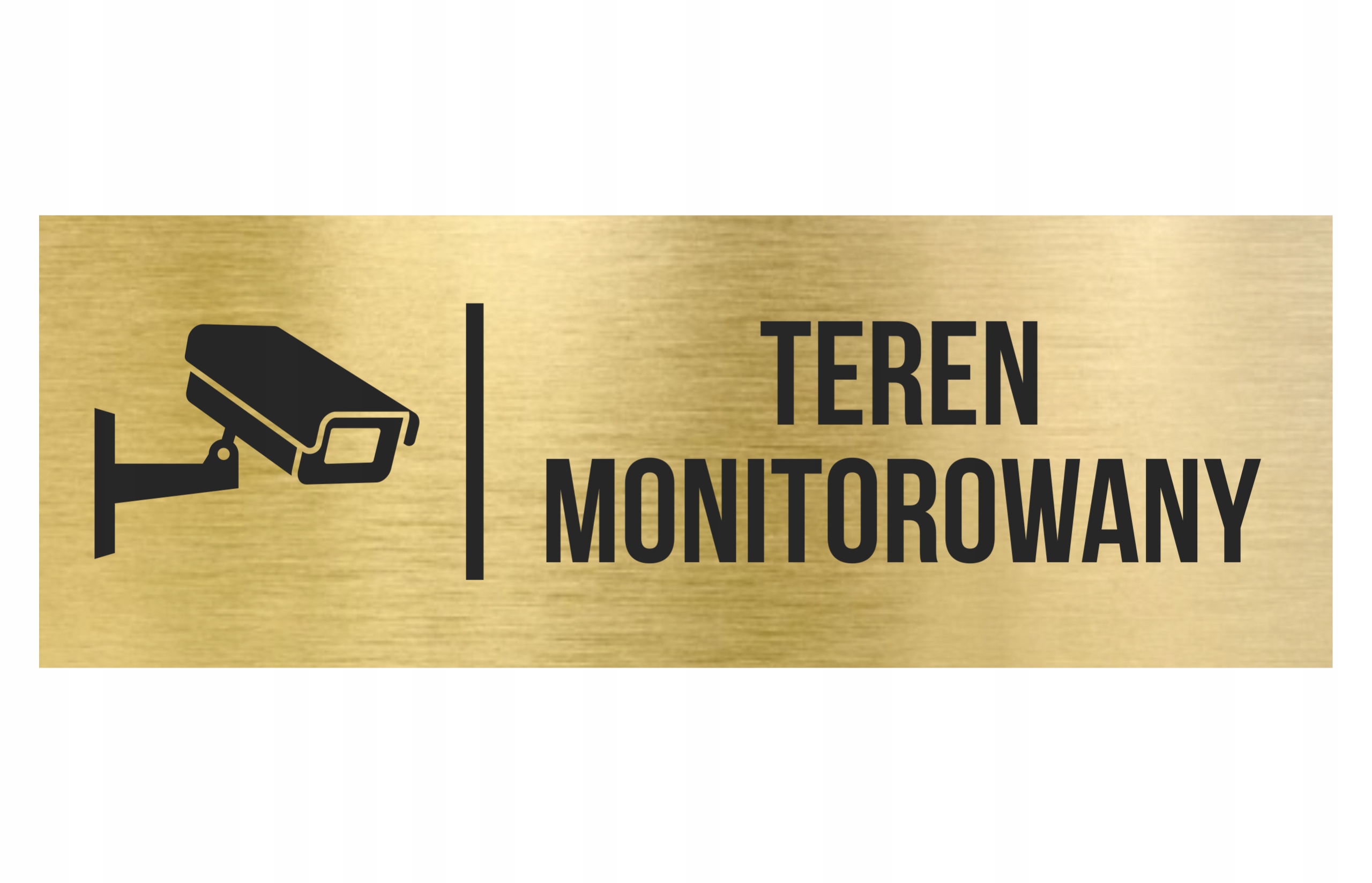 

Tabliczka Teren Monitorowany Aluminium Złota 20x7
